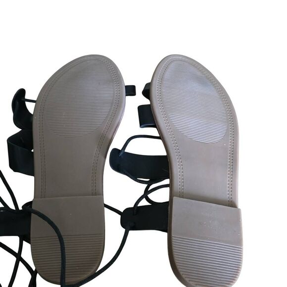 Sandalup Women's Size 7 Black Tan Lace Up Gladiator Sandals - Picture 4 of 4